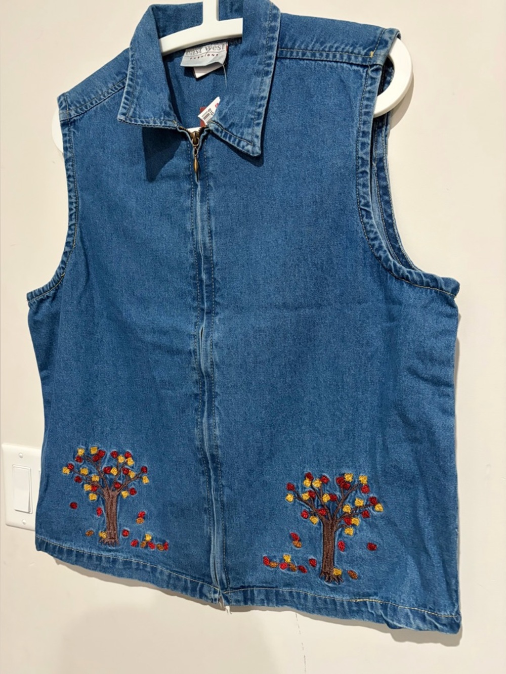 Brand new with tags vintage denim vest with stitching